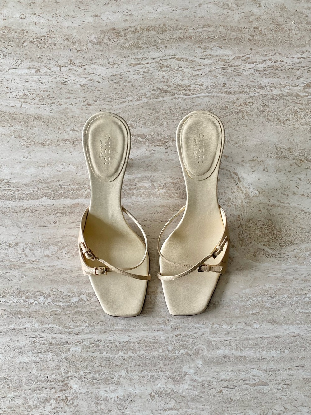 Vintage Gucci Crisss Cross Buckle Sandal Heels